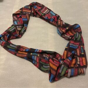 Colorful Book shelf Print infinity Scarf lightweight year round